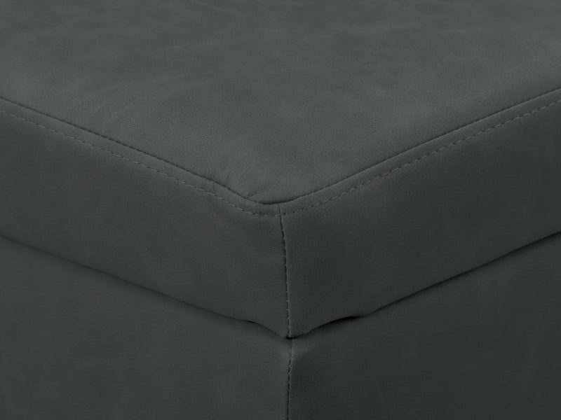 black Mid-Century Modern Ottoman Linden Collection detail image by CorLiving