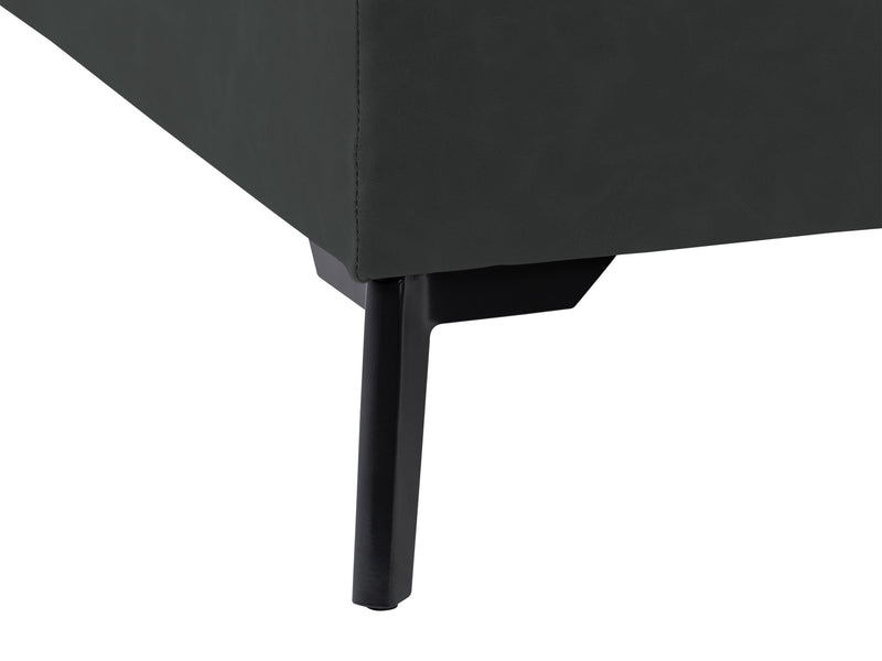 black Mid-Century Modern Ottoman Linden Collection detail image by CorLiving