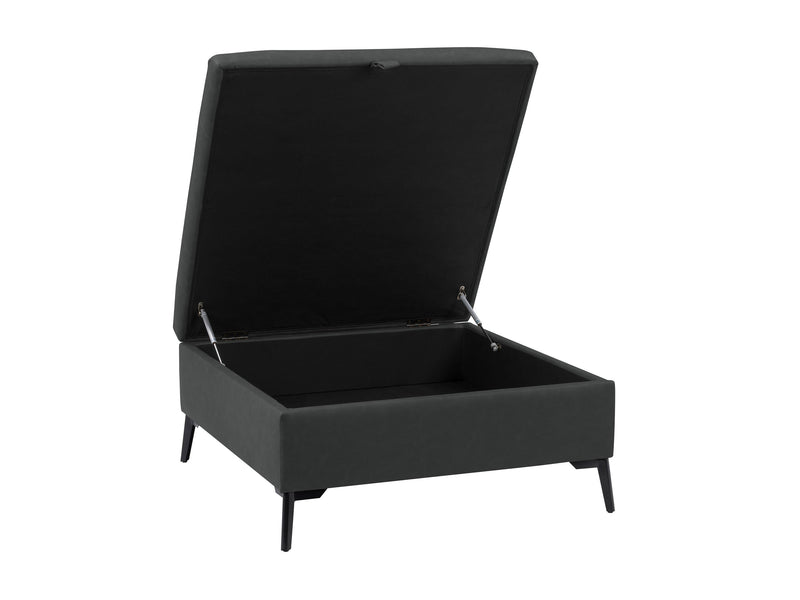 black Mid-Century Modern Ottoman Linden Collection product image by CorLiving