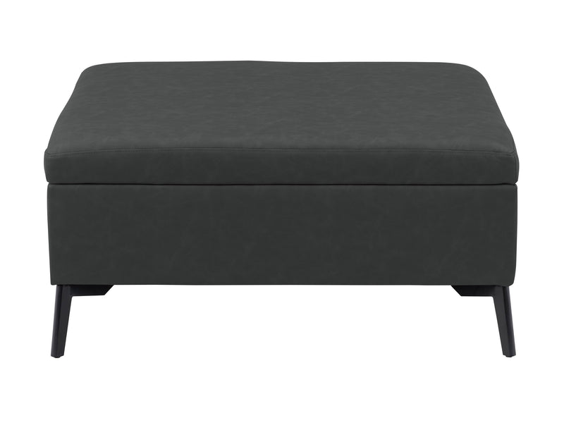 black Mid-Century Modern Ottoman Linden Collection product image by CorLiving