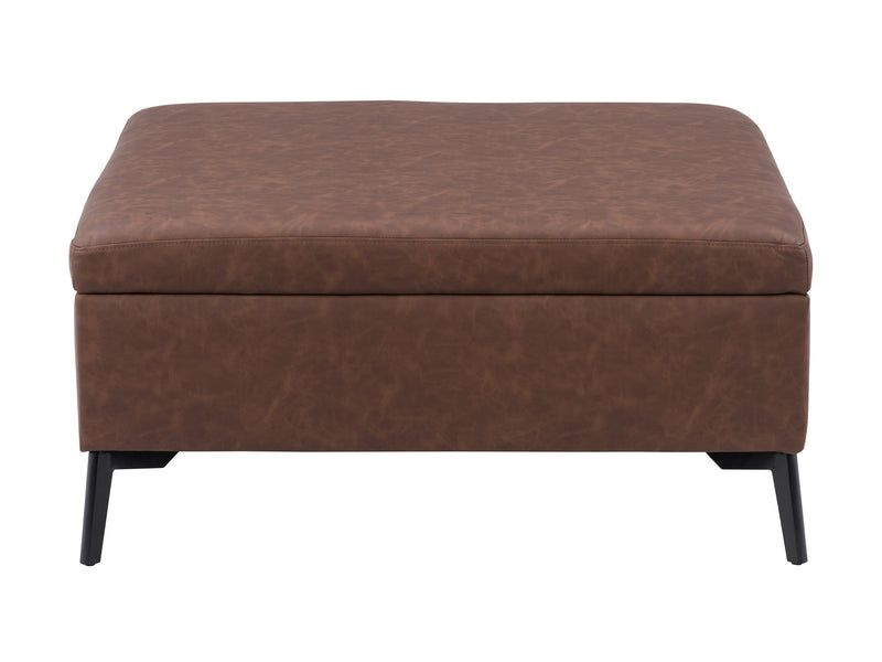 dark brown Mid-Century Modern Ottoman Linden Collection product image by CorLiving