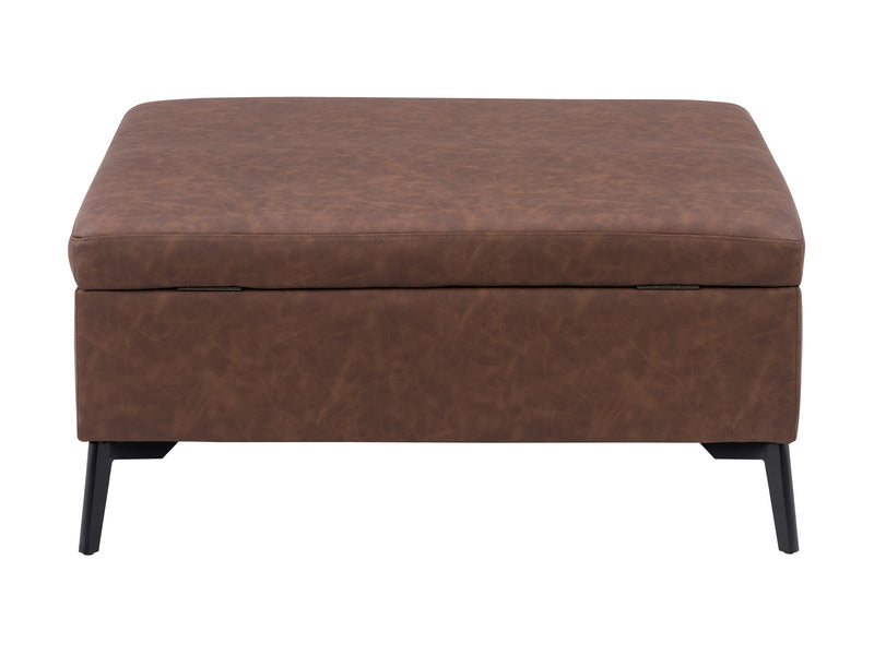 dark brown Mid-Century Modern Ottoman Linden Collection product image by CorLiving