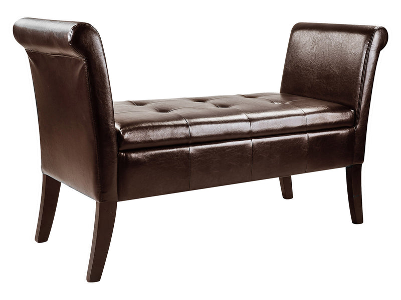 dark brown Storage Bench with Arms Antonio Collection product image by CorLiving