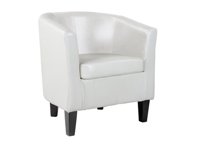 white Leather Barrel Chair Sasha Collection product image by CorLiving#color_sasha-white