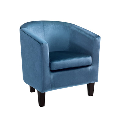 blue Velvet Barrel Chair Sasha Collection product image by CorLiving#color_blue-1