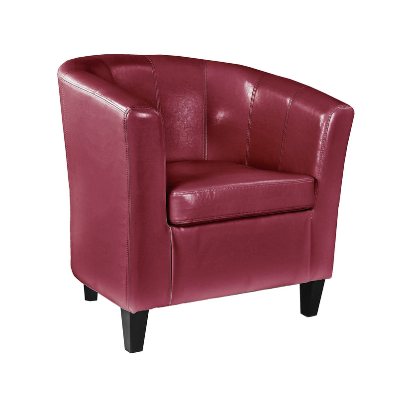 red 1 Leather Barrel Chair Antonio Collection product image by CorLiving