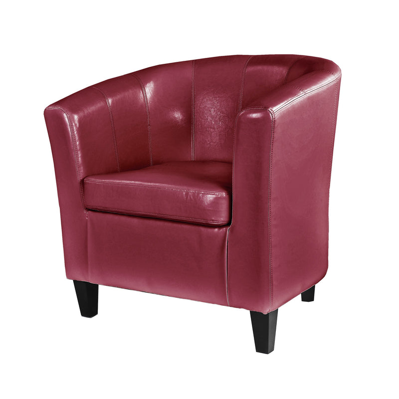 red 1 Leather Barrel Chair Antonio Collection product image by CorLiving