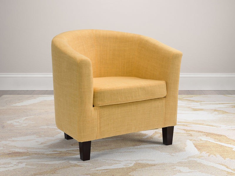 yellow Barrel Chair Sasha Collection lifestyle scene by CorLiving