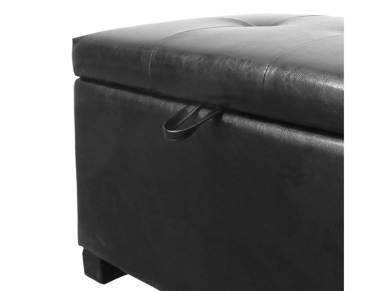 Black Ottoman Antonio Collection detail image by CorLiving