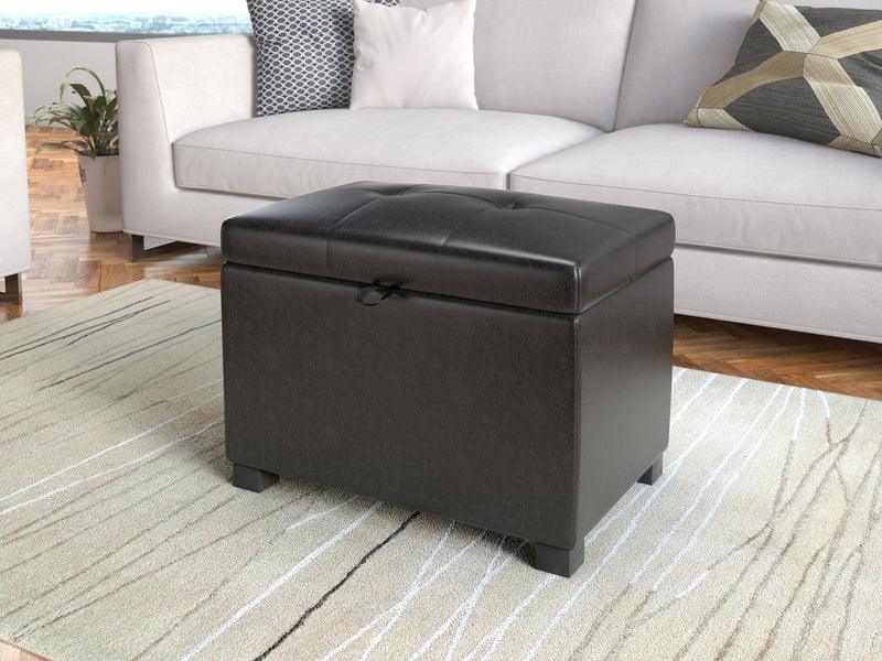 Black Ottoman Antonio Collection lifestyle scene by CorLiving