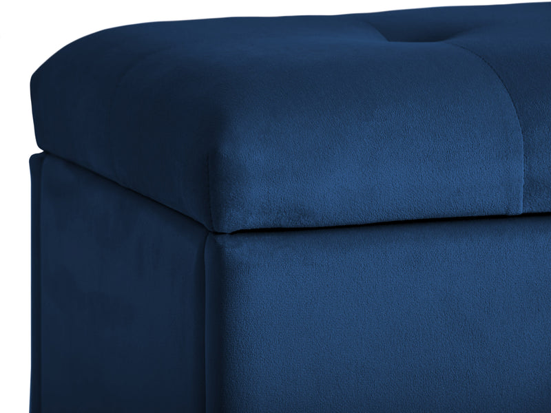 blue Velvet Ottoman with Storage Asha Collection detail image by CorLiving
