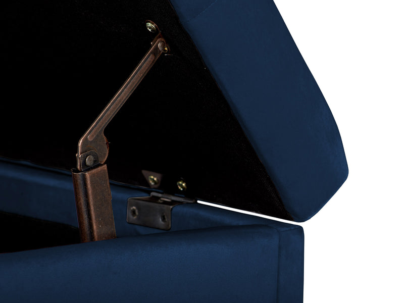 blue Velvet Ottoman with Storage Asha Collection detail image by CorLiving