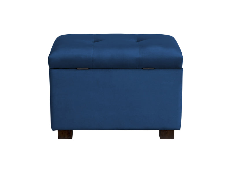 blue Velvet Ottoman with Storage Asha Collection product image by CorLiving