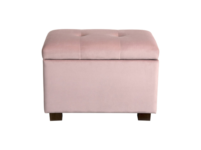 pink Velvet Ottoman with Storage Asha Collection product image by CorLiving