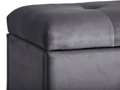 grey Velvet Ottoman with Storage Asha Collection detail image by CorLiving#color_asha-grey