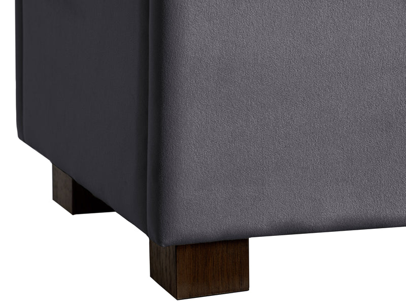 grey Velvet Ottoman with Storage Asha Collection detail image by CorLiving