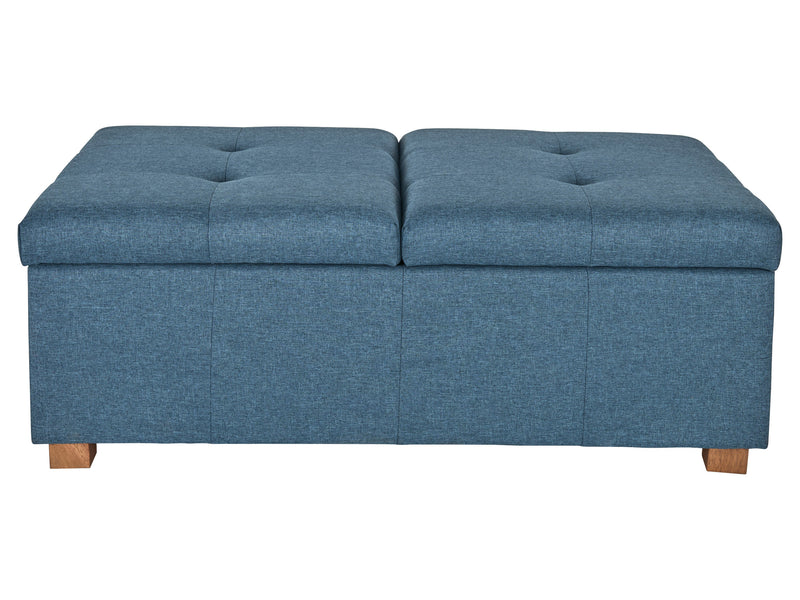 blue Double Storage Ottoman Bench Yves Collection product image by CorLiving
