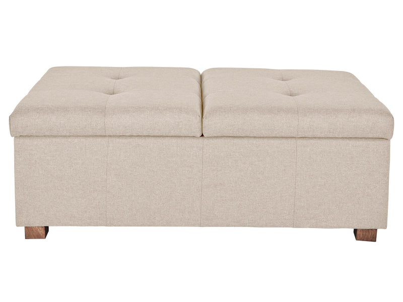 beige Double Storage Ottoman Bench Yves Collection product image by CorLiving