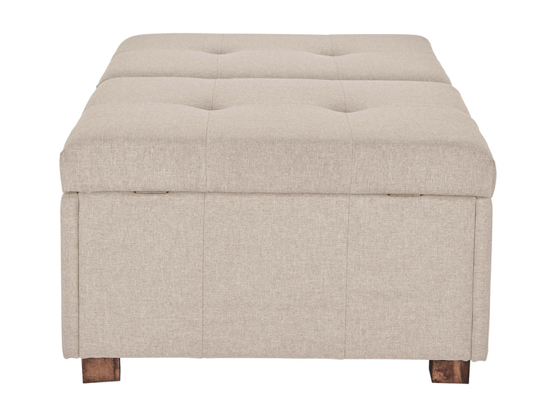 beige Double Storage Ottoman Bench Yves Collection product image by CorLiving