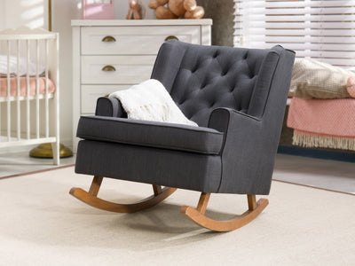 dark grey Modern Rocking Chair Freya Collection lifestyle scene by CorLiving#color_freya-dark-grey