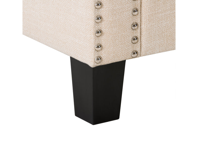 beige End of Bed Storage Bench Luna Collection detail image by CorLiving