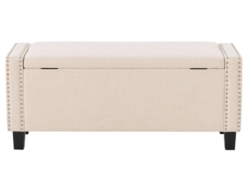 beige End of Bed Storage Bench Luna Collection product image by CorLiving