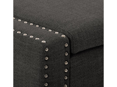 dark grey End of Bed Storage Bench Luna Collection detail image by CorLiving#color_luna-dark-grey