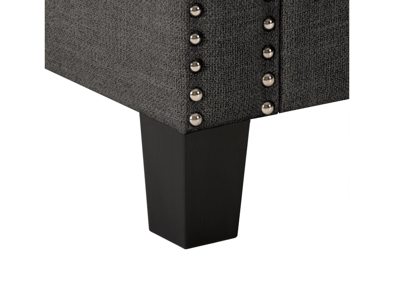 dark grey End of Bed Storage Bench Luna Collection detail image by CorLiving