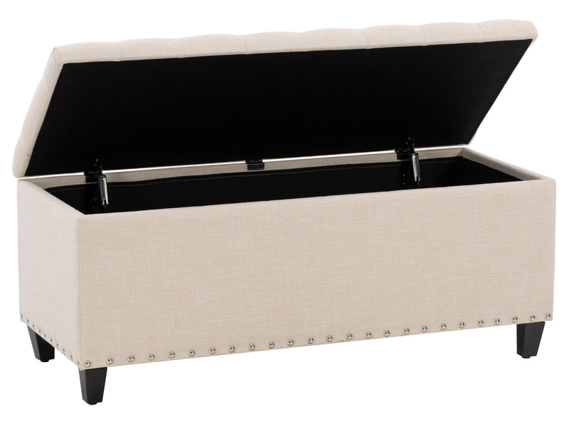 beige End of Bed Storage Bench Leilani Collection product image by CorLiving