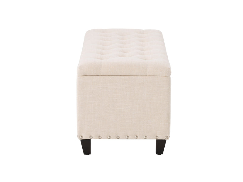 beige End of Bed Storage Bench Leilani Collection product image by CorLiving