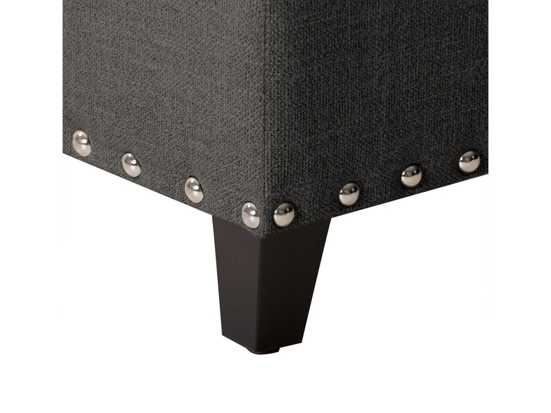 dark grey End of Bed Storage Bench Leilani Collection detail image by CorLiving