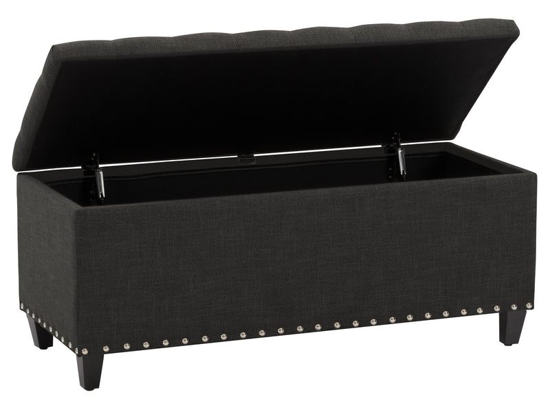 dark grey End of Bed Storage Bench Leilani Collection product image by CorLiving