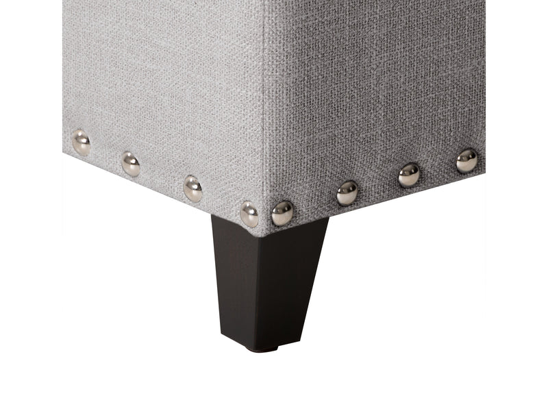 light grey End of Bed Storage Bench Leilani Collection detail image by CorLiving