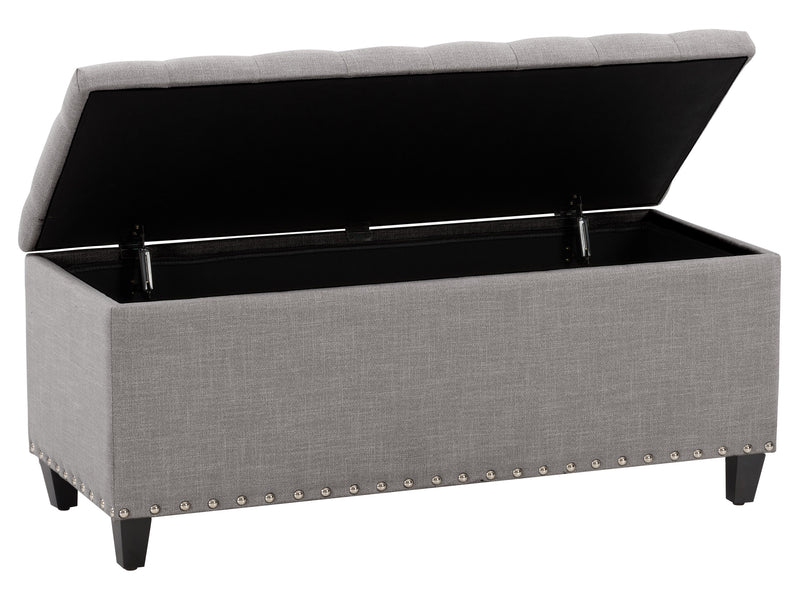 light grey End of Bed Storage Bench Leilani Collection product image by CorLiving