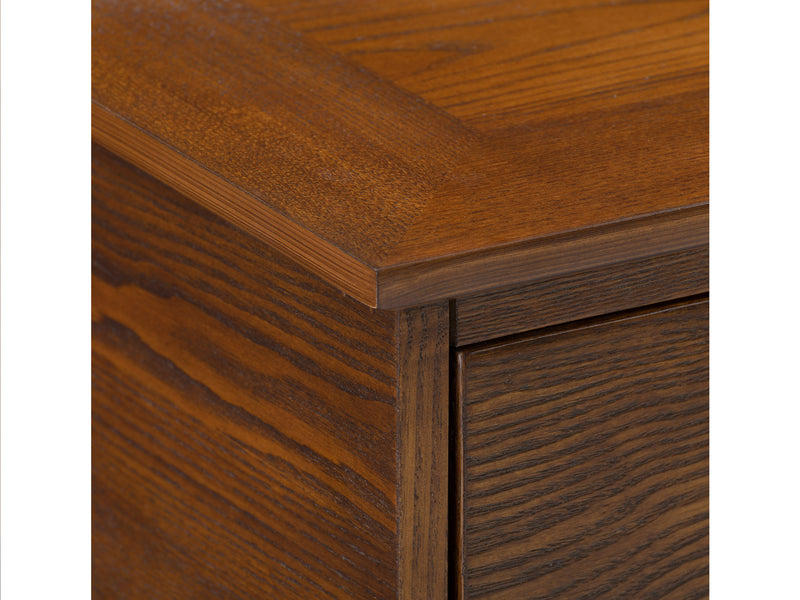 cherry brown TV Bench for TVs up to 75" Houston Collection detail image by CorLiving