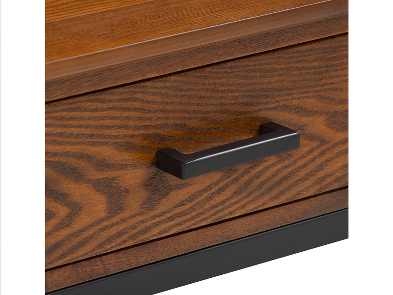 cherry brown TV Bench for TVs up to 75" Houston Collection detail image by CorLiving