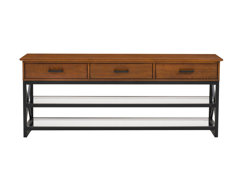 cherry brown TV Bench for TVs up to 75" Houston Collection product image by CorLiving