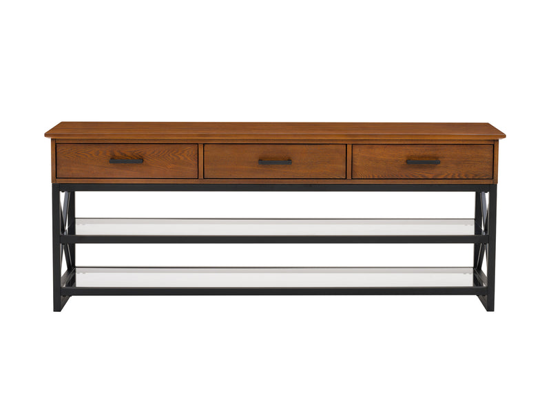 cherry brown TV Bench for TVs up to 75" Houston Collection product image by CorLiving