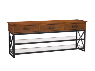 cherry brown TV Bench for TVs up to 75" Houston Collection product image by CorLiving#color_cherry-brown