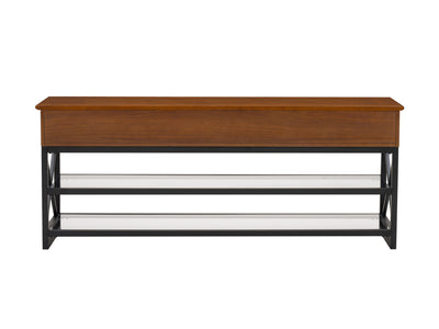 cherry brown TV Bench for TVs up to 75" Houston Collection product image by CorLiving#color_cherry-brown