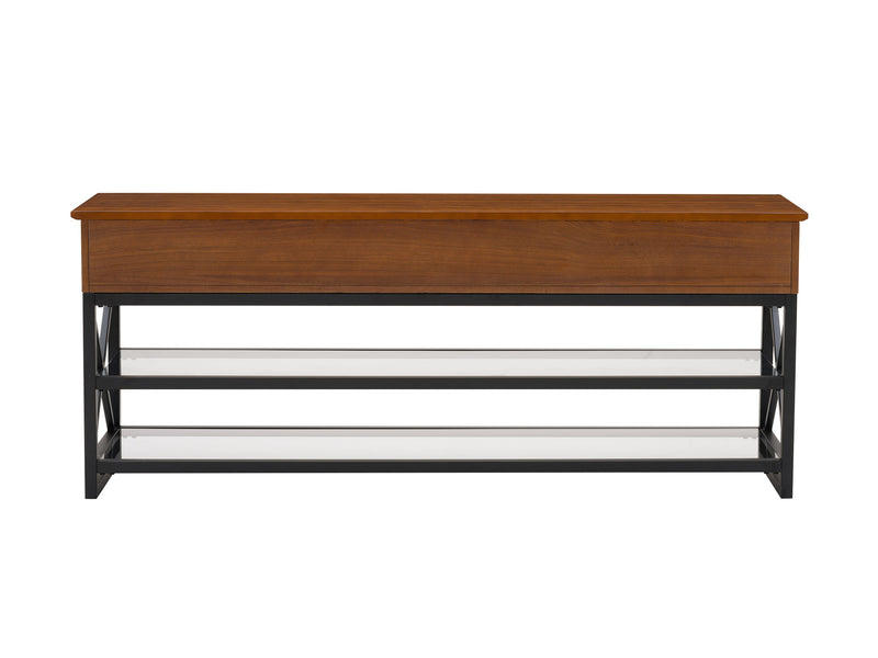 cherry brown TV Bench for TVs up to 75" Houston Collection product image by CorLiving