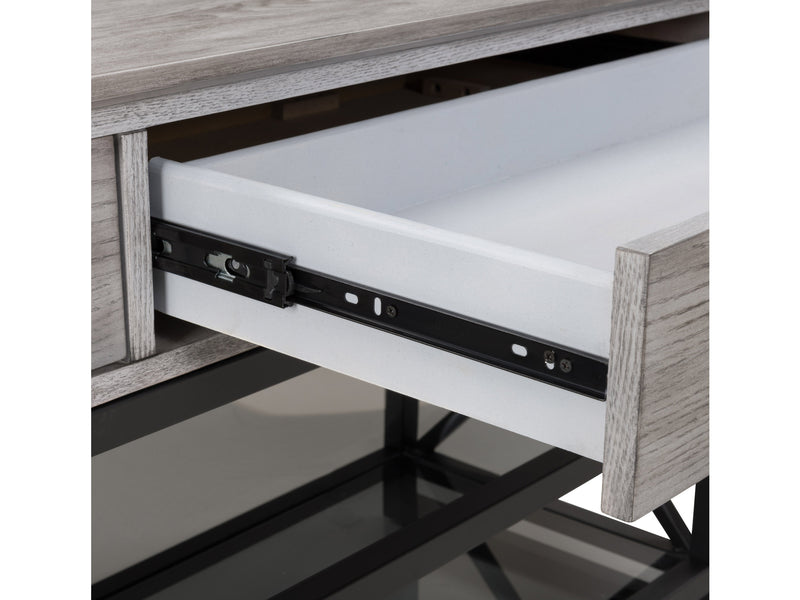 whitewash grey TV Bench for TVs up to 75" Houston Collection detail image by CorLiving