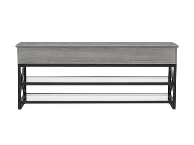 whitewash grey TV Bench for TVs up to 75" Houston Collection product image by CorLiving#color_whitewash-grey