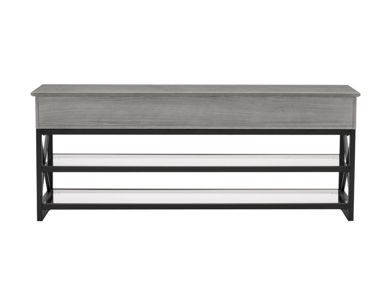 whitewash grey TV Bench for TVs up to 75" Houston Collection product image by CorLiving