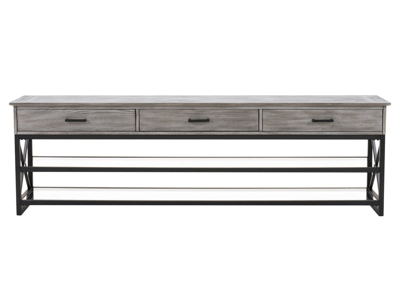 whitewash grey TV Bench for TVs up to 95" Houston Collection product image by CorLiving