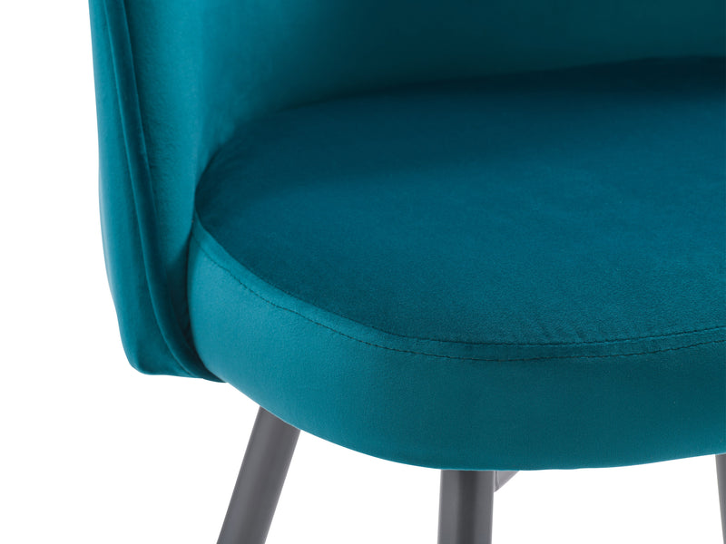 teal Velvet Side Chair Ayla Collection detail image by CorLiving