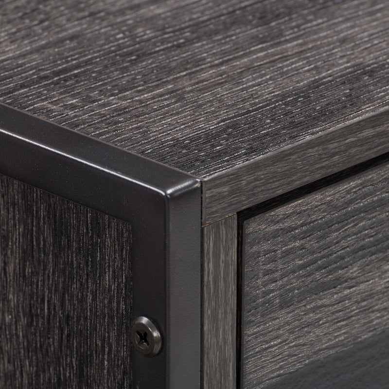 distressed carbon grey black duotone Farmhouse Console Table Joliet Collection detail image by CorLiving