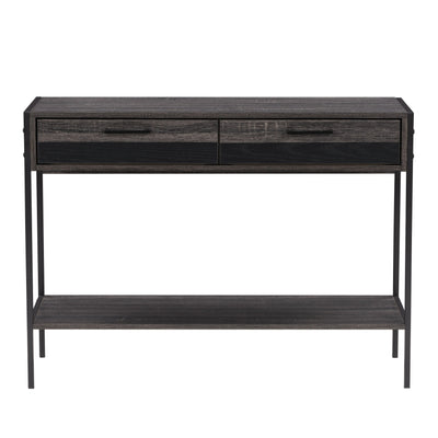 distressed carbon grey black duotone Farmhouse Console Table Joliet Collection product image by CorLiving#color_distressed-carbon-grey-black-duotone