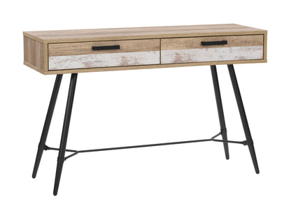 White and wood desk with sleek white top, natural wood legs, and minimalist design, perfect for modern home office or workspace.