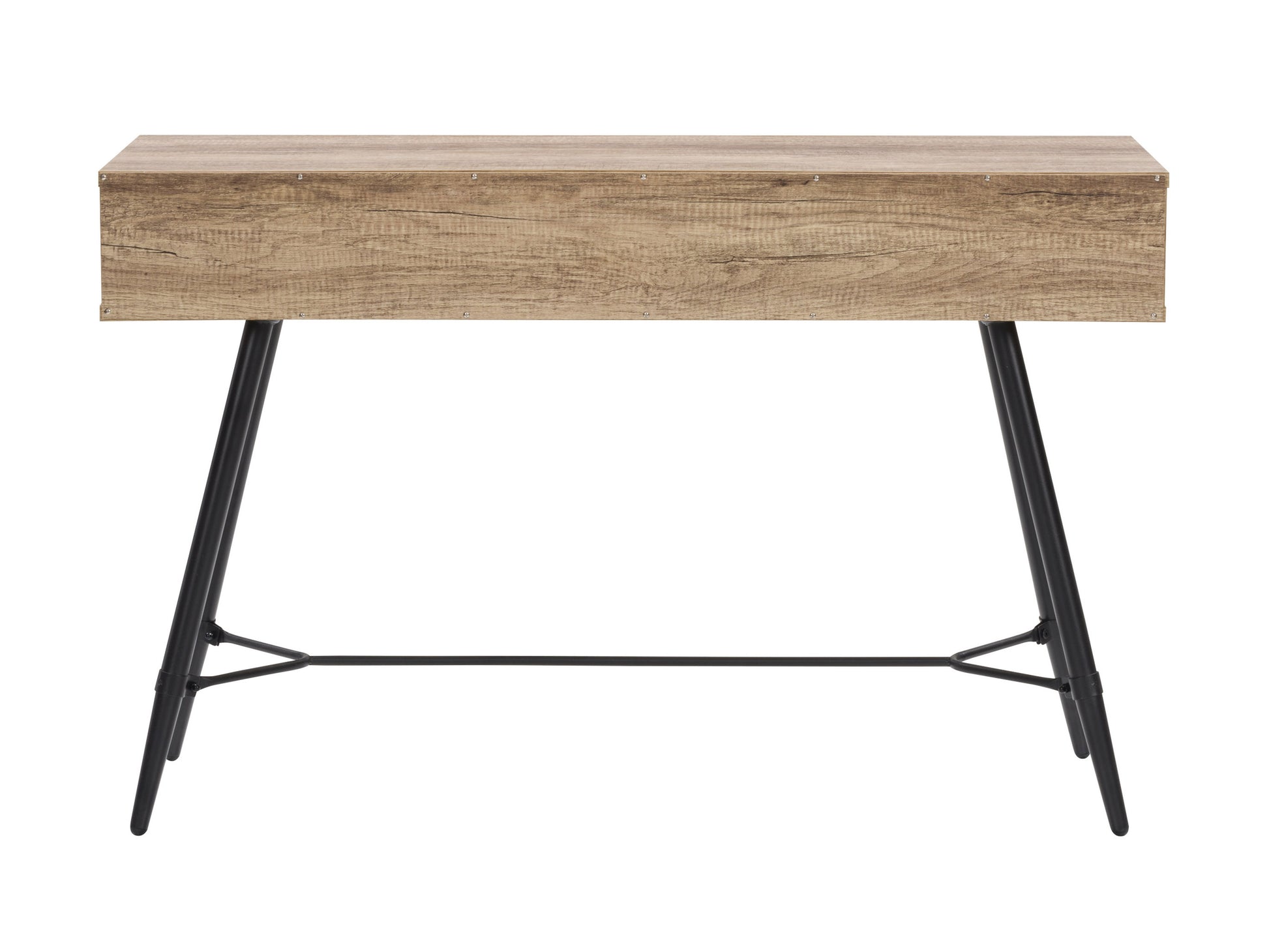 Modern white desk with sleek wooden legs, featuring a spacious rectangular top, minimalist design, and sturdy construction, perfect for home office or study area.
